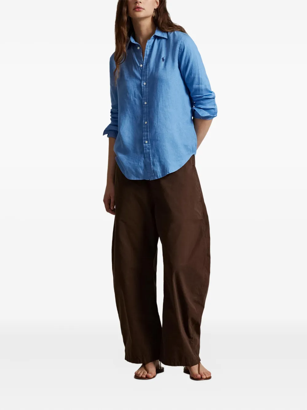 Polo Ralph Lauren Polo Pony Linen Shirt In Blue