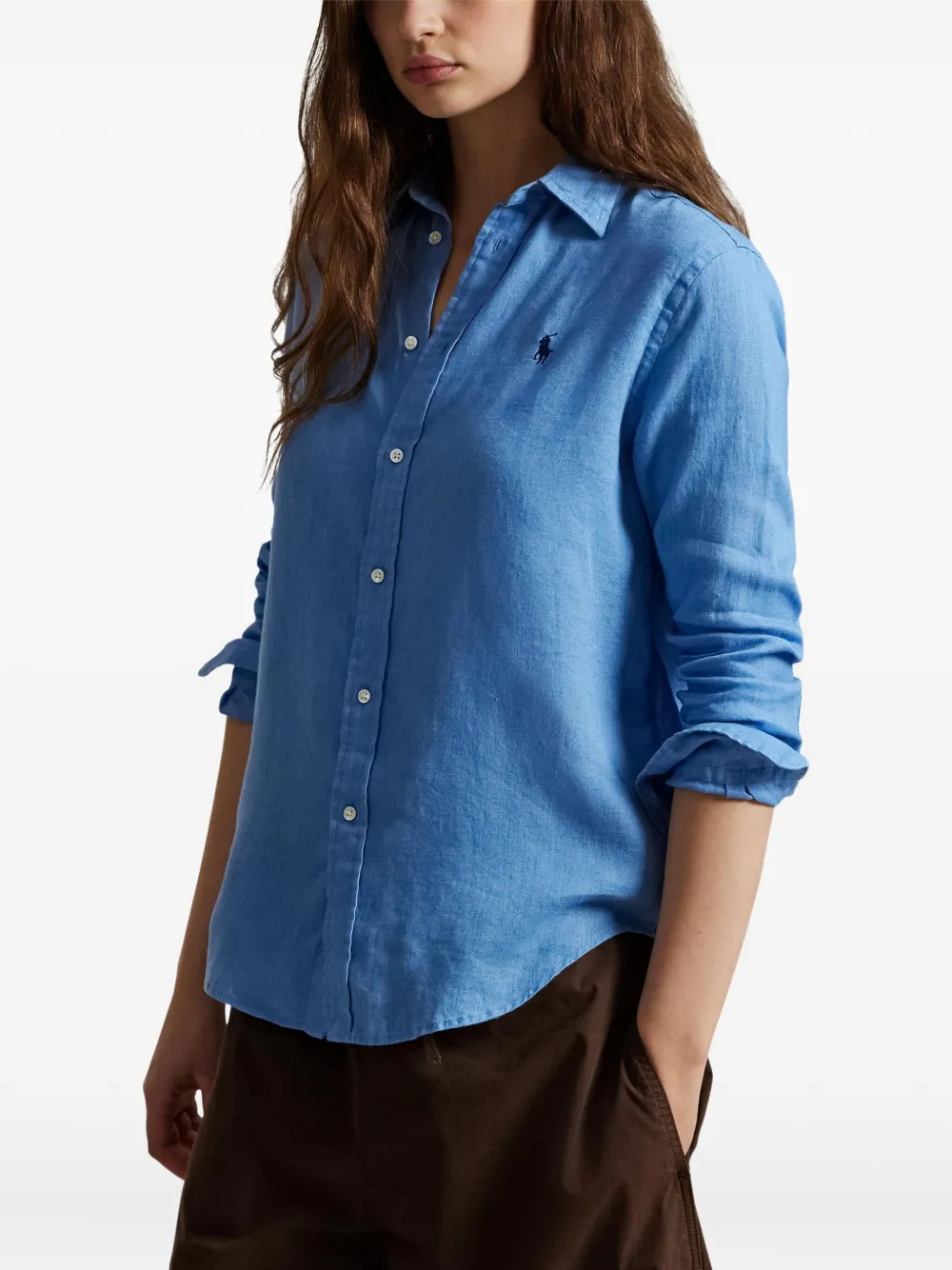 Polo Ralph Lauren Polo Pony Linen Shirt In Blue