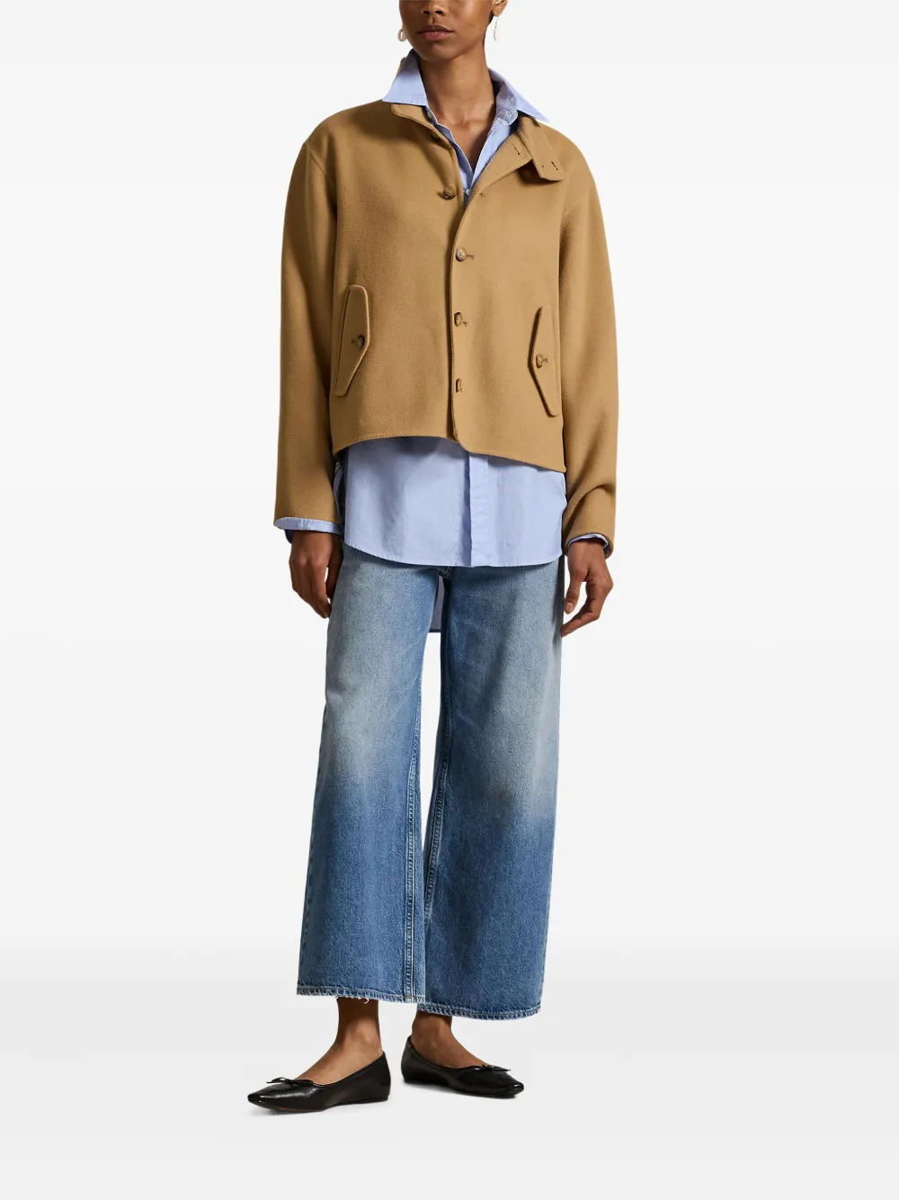 Polo Ralph Lauren Buttoned Jacket In Brown