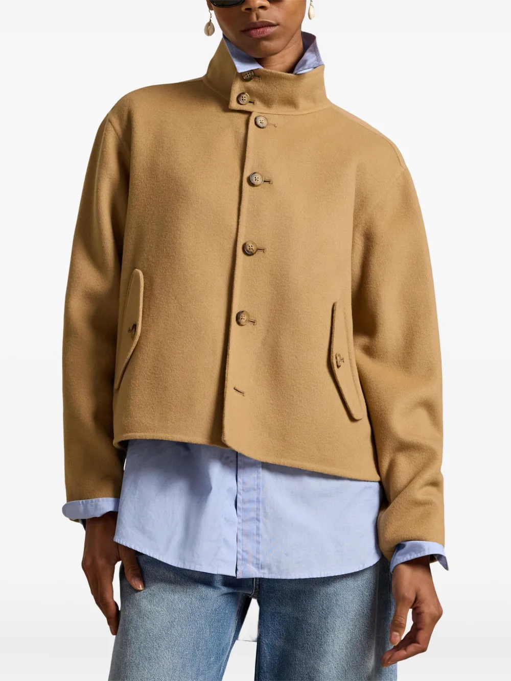 Polo Ralph Lauren Buttoned Jacket In Brown
