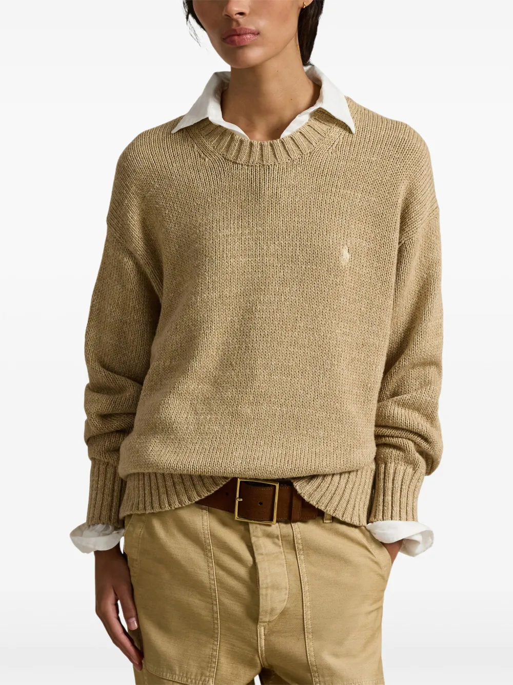 Polo Ralph Lauren Polo Pony Crew-neck Sweater In Neutral