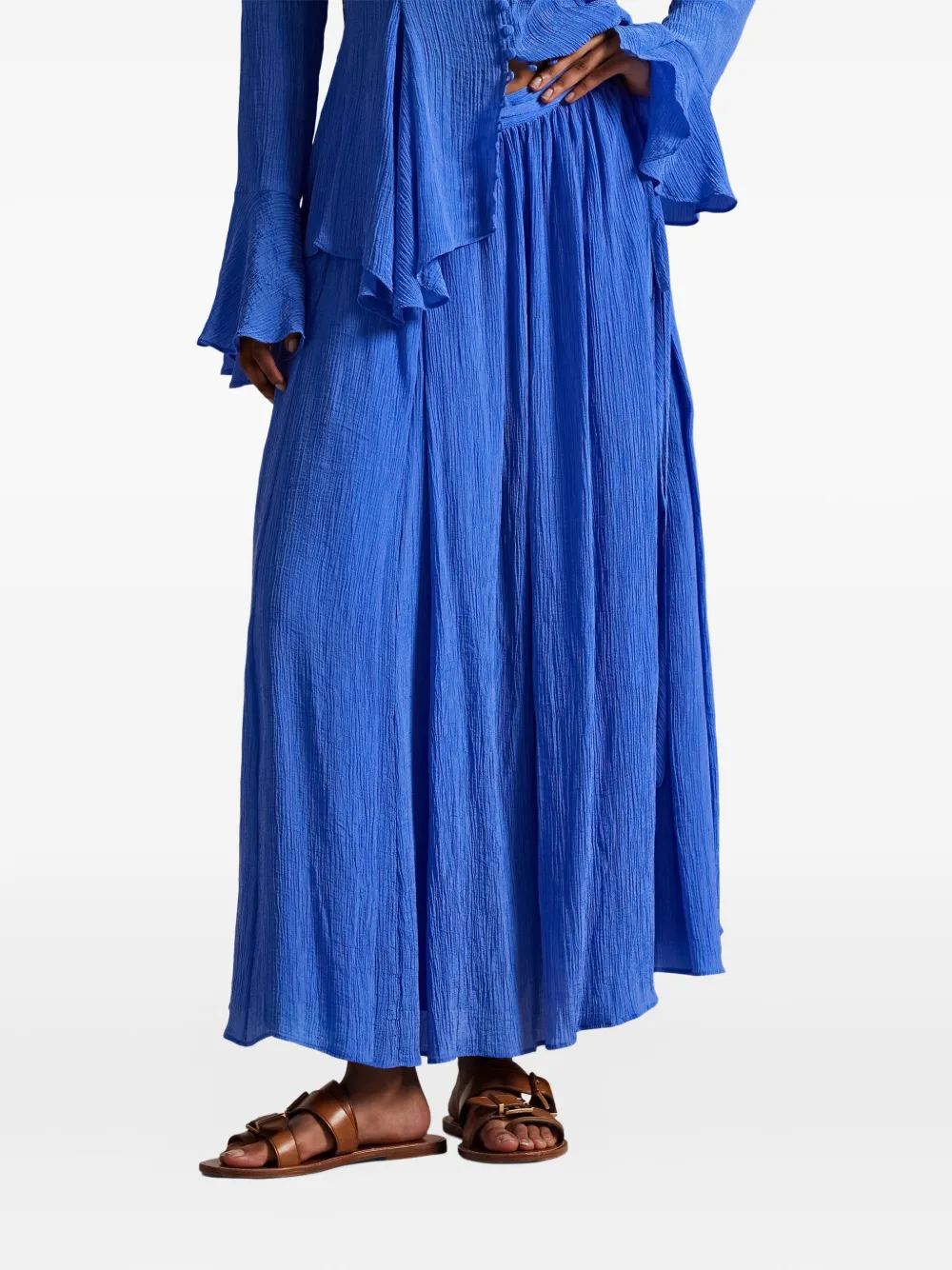 Polo Ralph Lauren Crinkle Wrap Skirt In Blue
