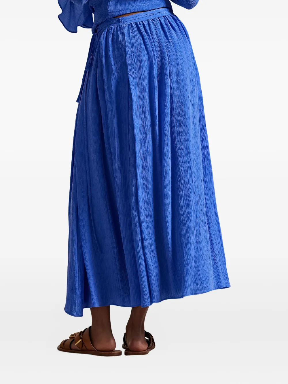 Polo Ralph Lauren Crinkle Wrap Skirt In Blue