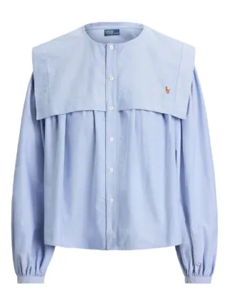 POLO RALPH LAUREN 長袖ブラウス　L Polo Ralph Lauren ロングスリーブ ブラウス | ブルー | FARFETCH JP
