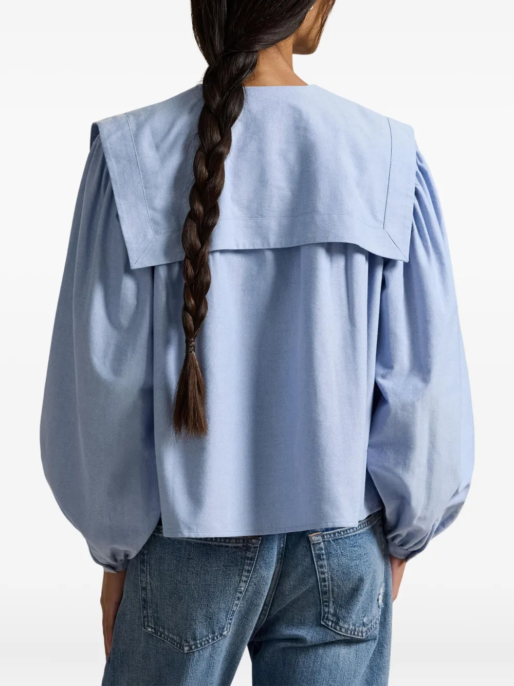 Polo Ralph Lauren Blouse met kraag en lange mouwen Blauw