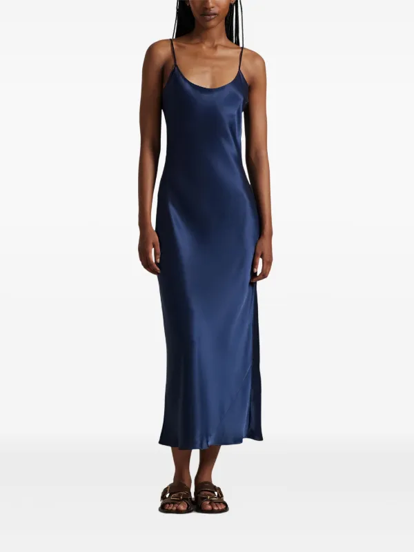 Polo Ralph Lauren scoop-neck Satin Slip Dress | Blue | FARFETCH JO