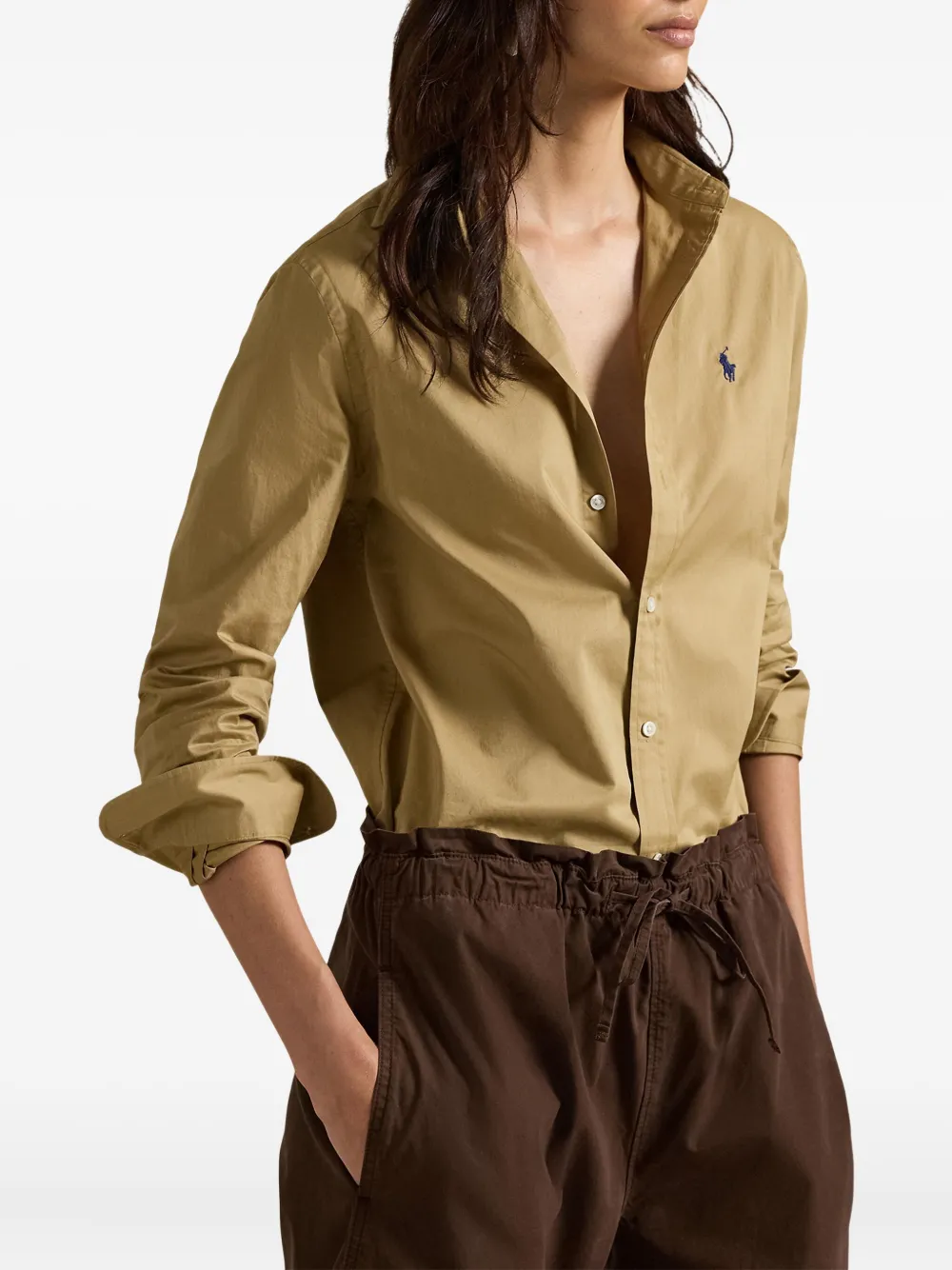 long-sleeved twill shirt