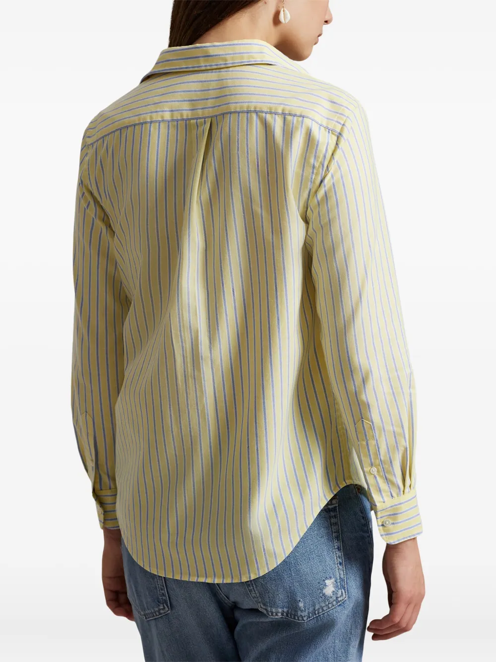 Polo Ralph Lauren Button-down Striped Shirt In Yellow