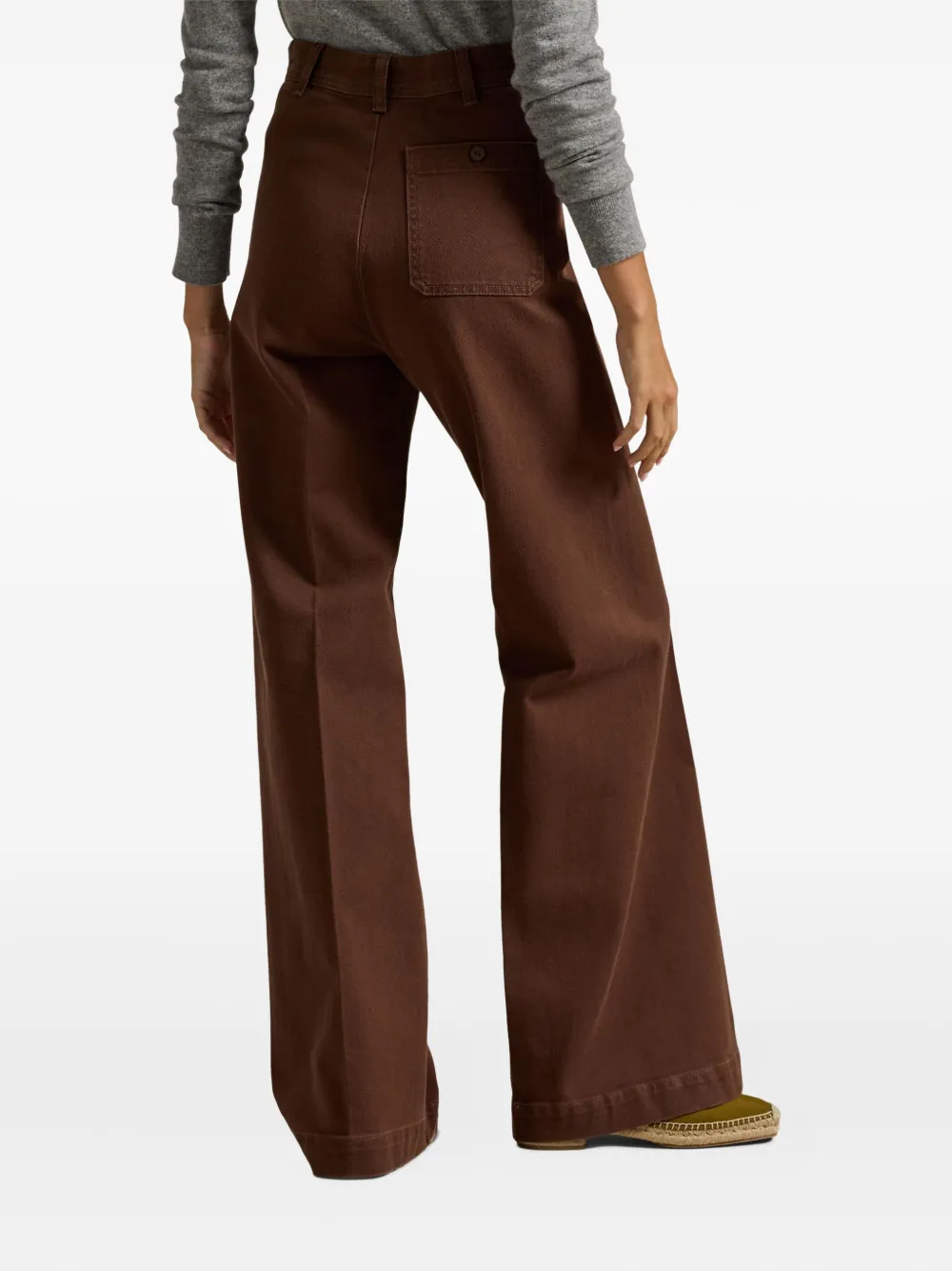 Polo Ralph Lauren High-waisted Flared Trousers In Brown