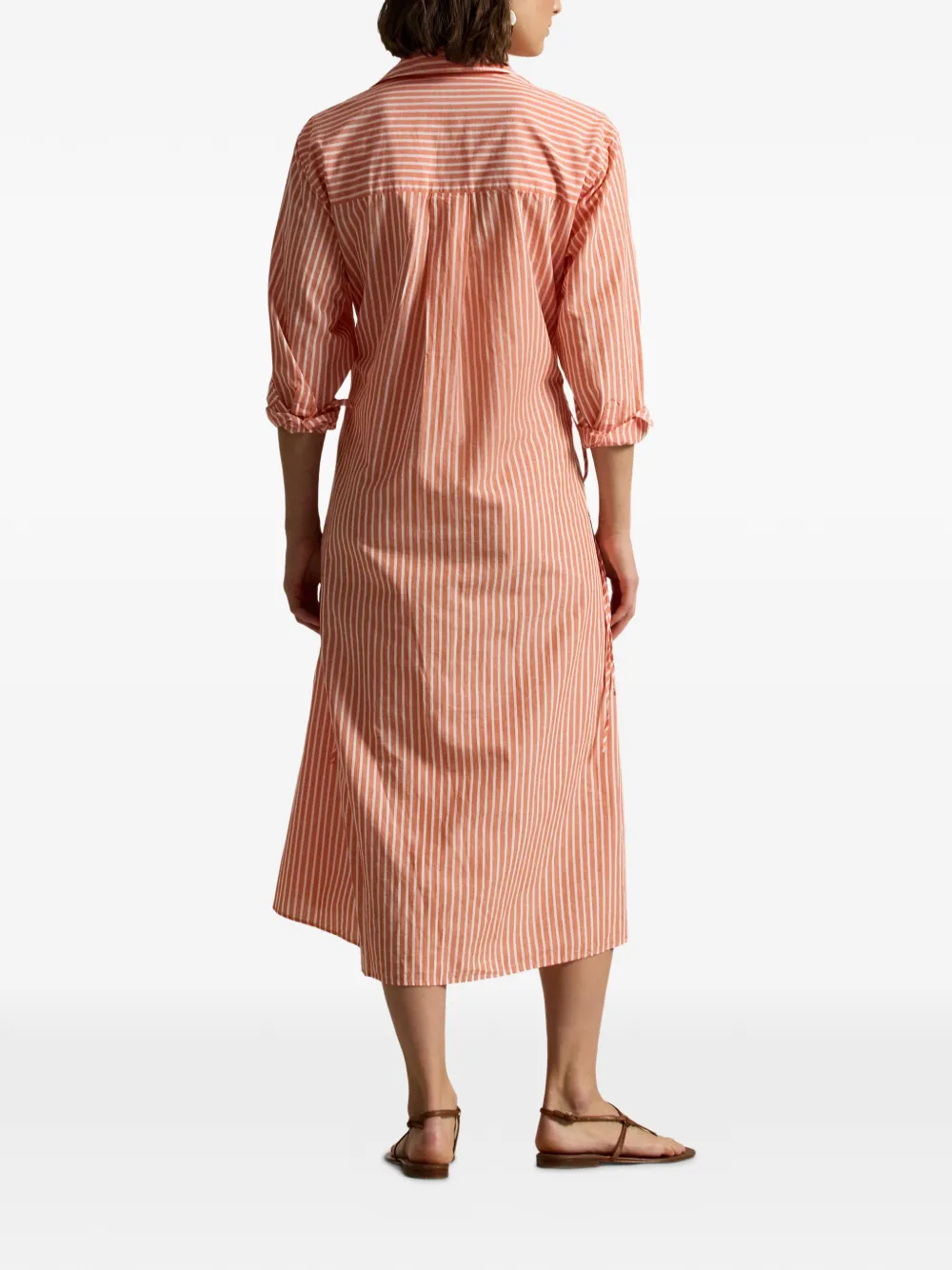 striped-print shirt dress