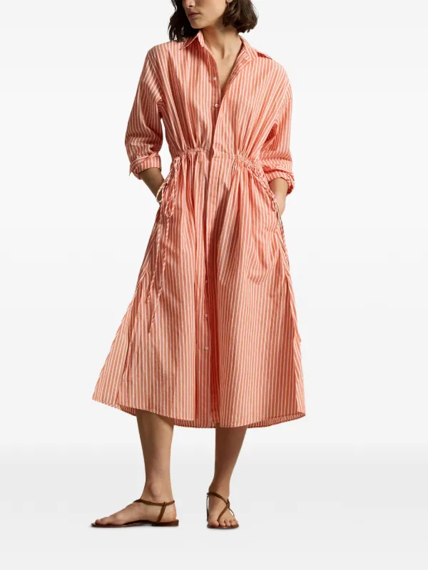 Polo Ralph Lauren striped-print Shirt Dress | Orange | FARFETCH Polo Ralph Lauren striped-print Shirt Dress | Orange | FARFETCH