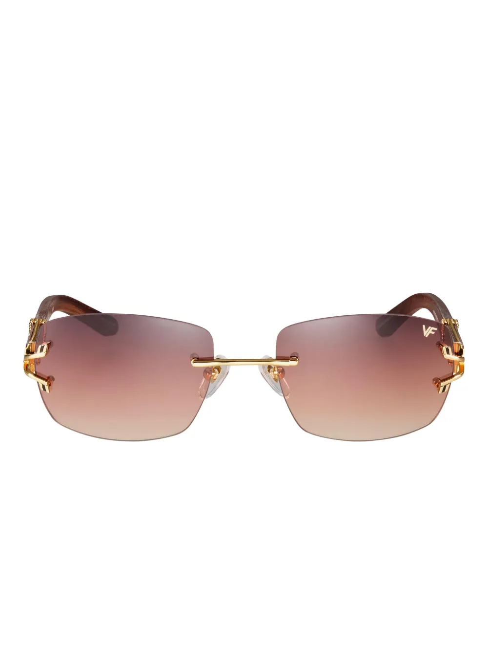 Vintage Frames Company Bal Harbour Rimless Sunglasses In Brown