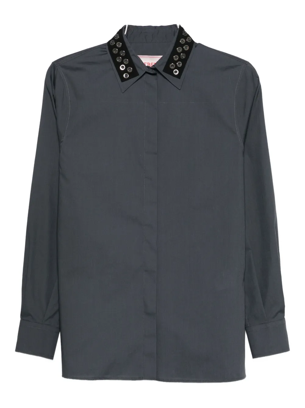 Iceberg Embellished-collar Shirt In Gray