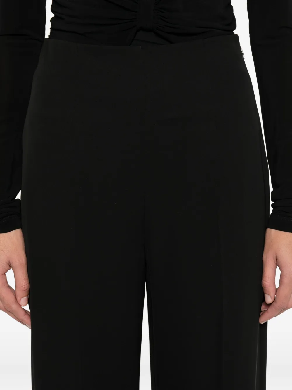 Patrizia Pepe High-waist Straight-leg Trousers In Black