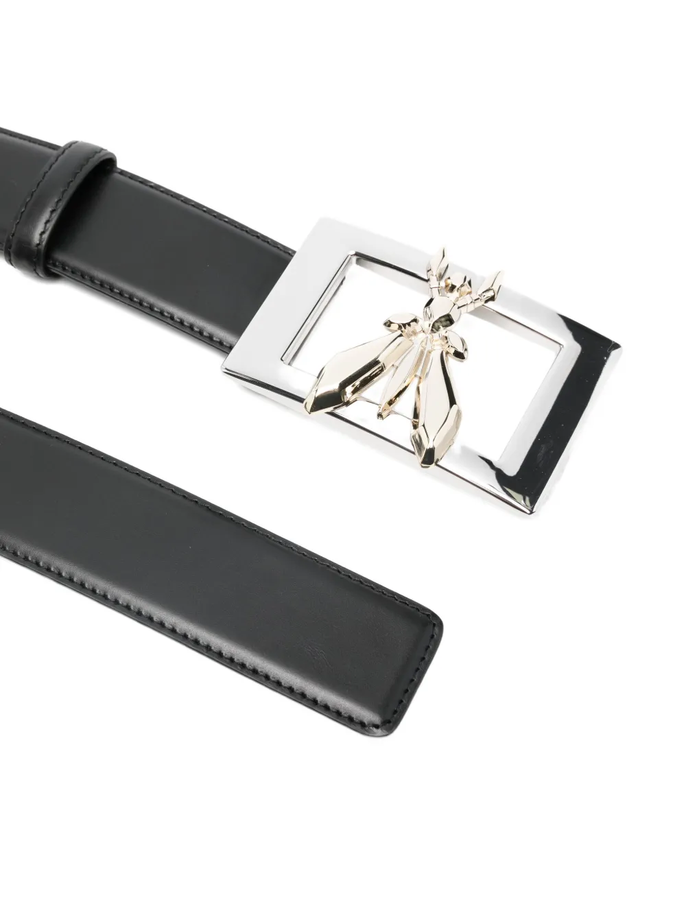 Patrizia Pepe Fly-buckle leather belt - Zwart