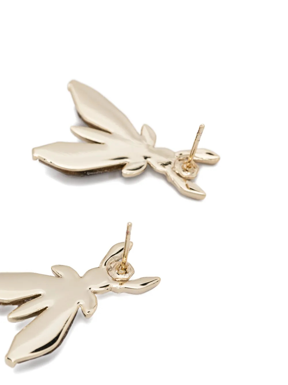 Patrizia Pepe Brass Fly Motif Earrings In Gold