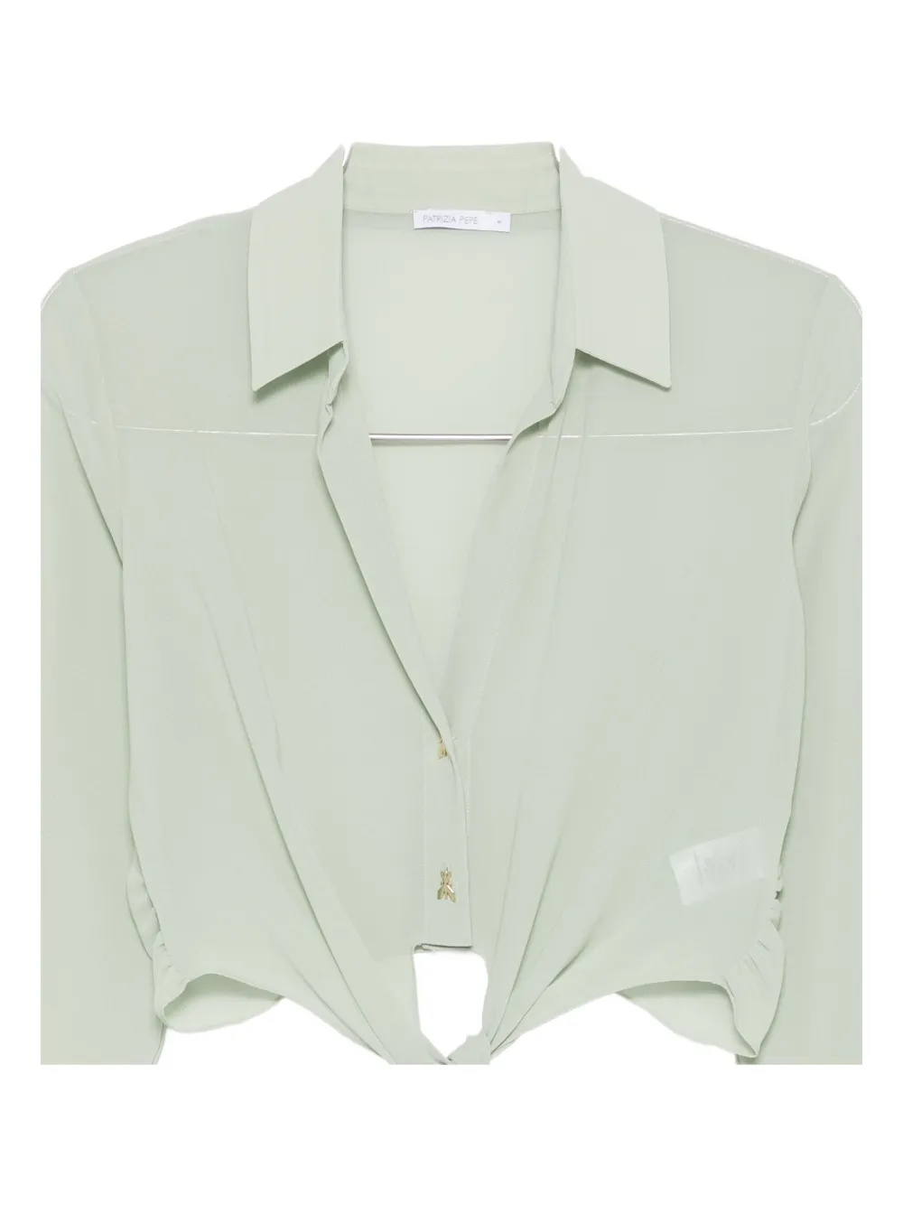 Patrizia Pepe Waist-knot Top In Green