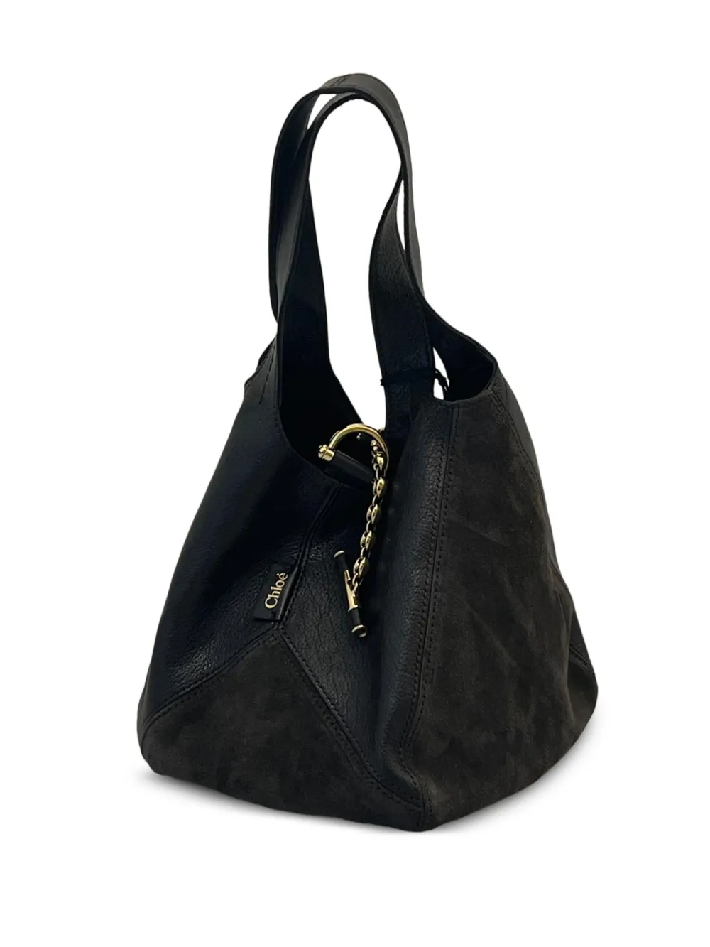 Chloé Kleine schoudertas met ketting - Zwart