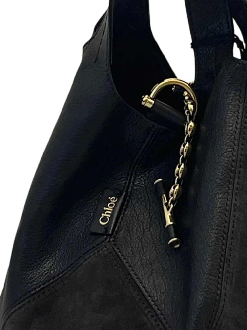 Chloé Kleine schoudertas met ketting Zwart