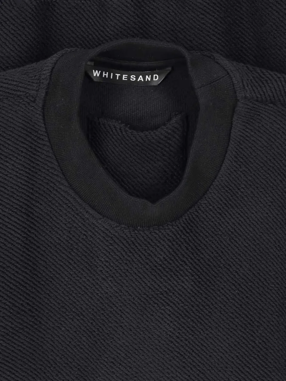 White Sand Crewneck Textured Sweatshirt In Black