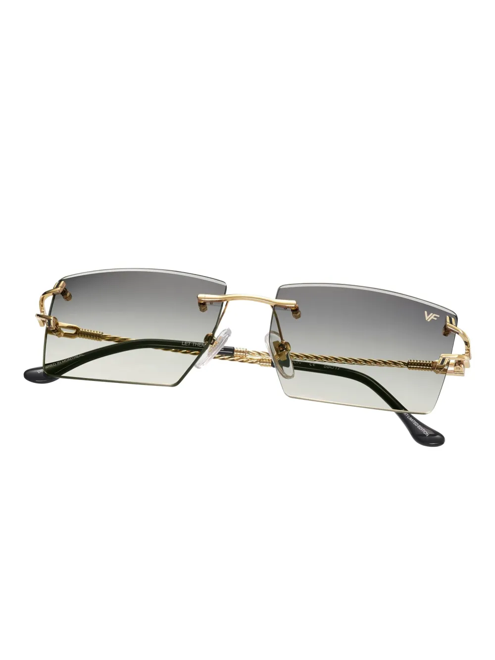 Vintage Frames Company Icon Rimless Drill Mount Sunglasses In Blue