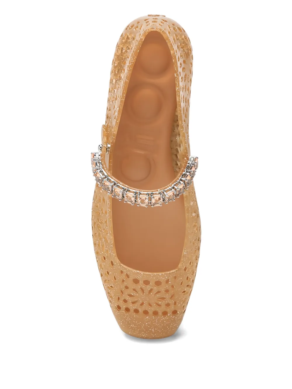 Jimmy Choo Jewelled Laser-cut Ballerina In Gold