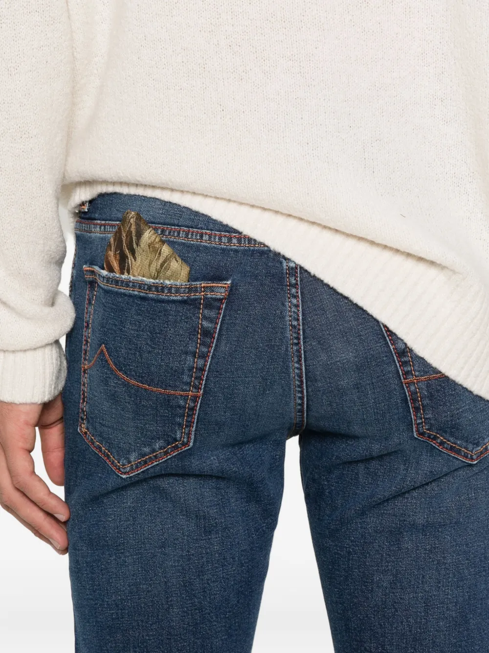 Jacob Cohën Jeans met logopatroon Blauw