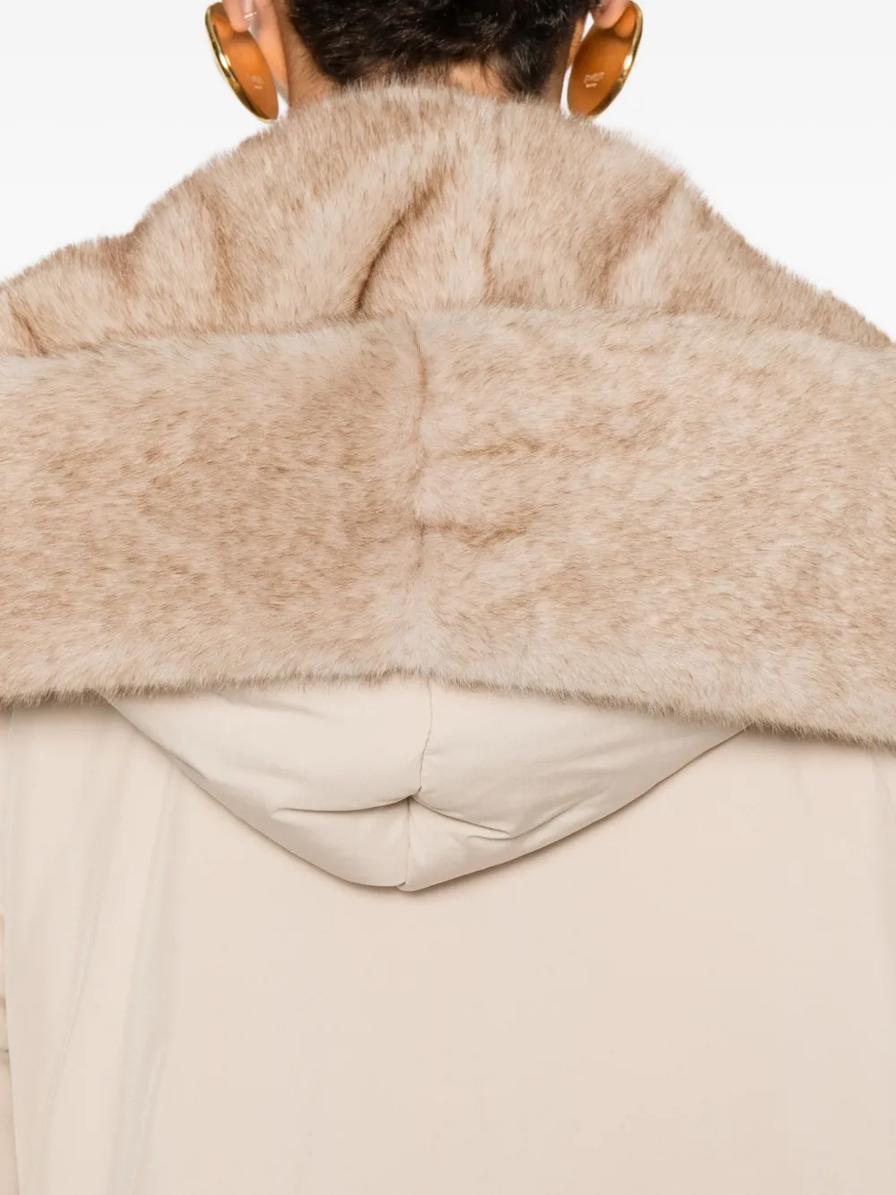 Antonelli Faux-fur Trimmed Hooded Coat In Neutral