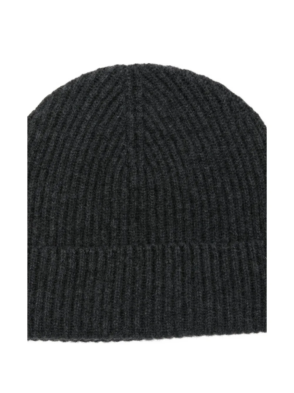 Sunspel Cashmere Ribbed Beanie Hat In Black