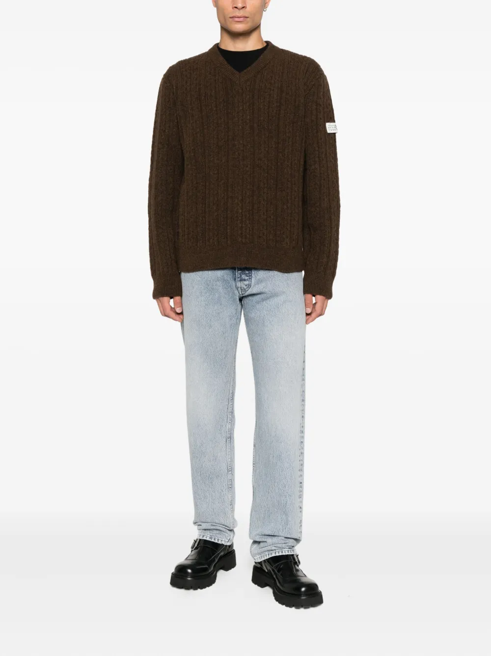 MM6 Maison Margiela button-fastening jeans - Bruin