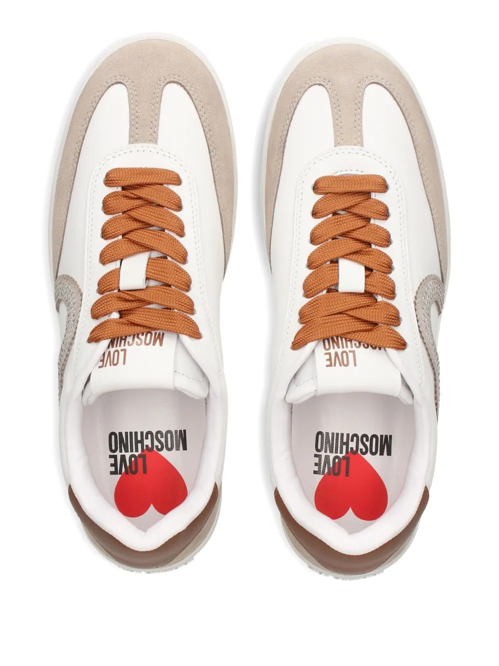 Love Moschino Sneakers met hartapplicatie Wit