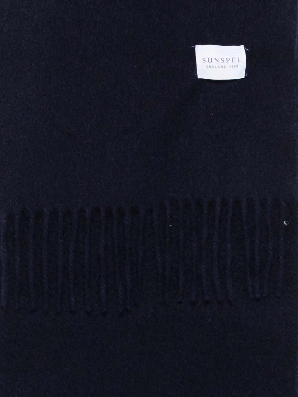Sunspel Cashmere Fringed Scarf In Blue