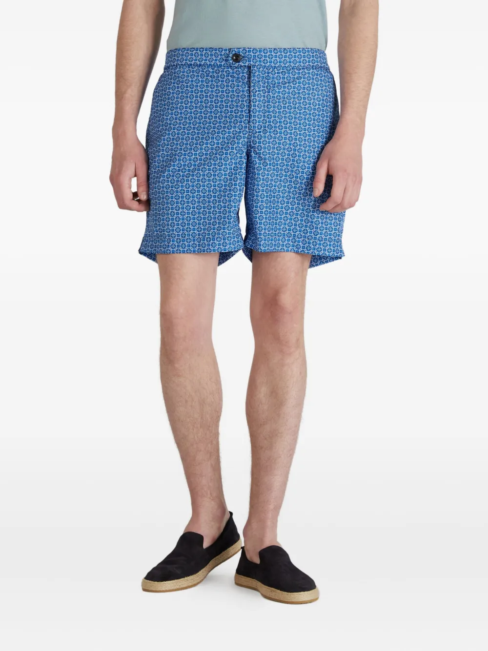 Incotex Geometric-print Swim Shorts In Blue