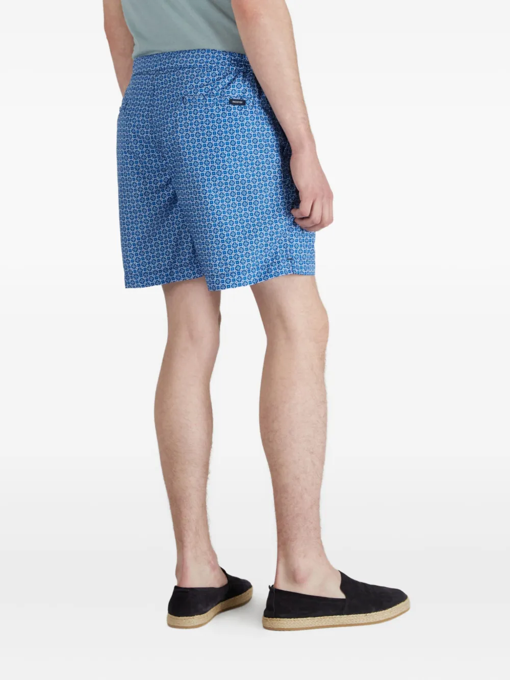 Incotex Geometric-print Swim Shorts In Blue