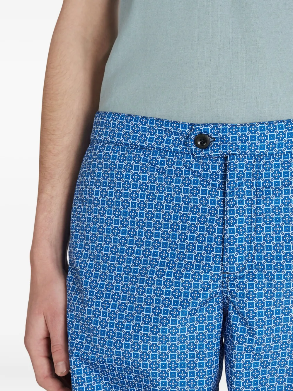 Incotex Geometric-print Swim Shorts In Blue