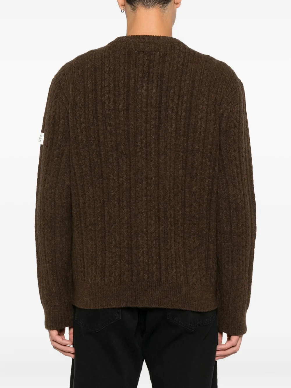 MM6 Maison Margiela Geribbelde trui met V-hals Bruin