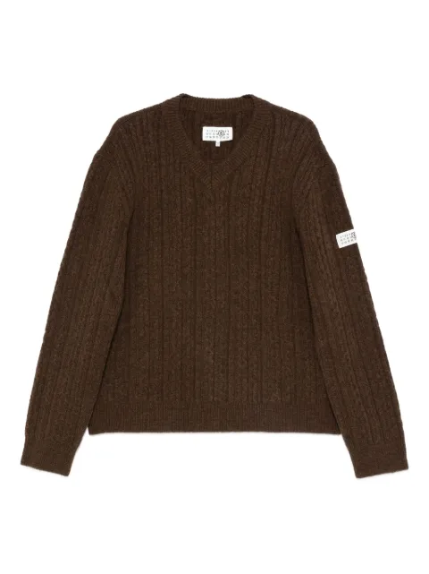 MM6 Maison Margiela ribstrikket sweater med V-hals