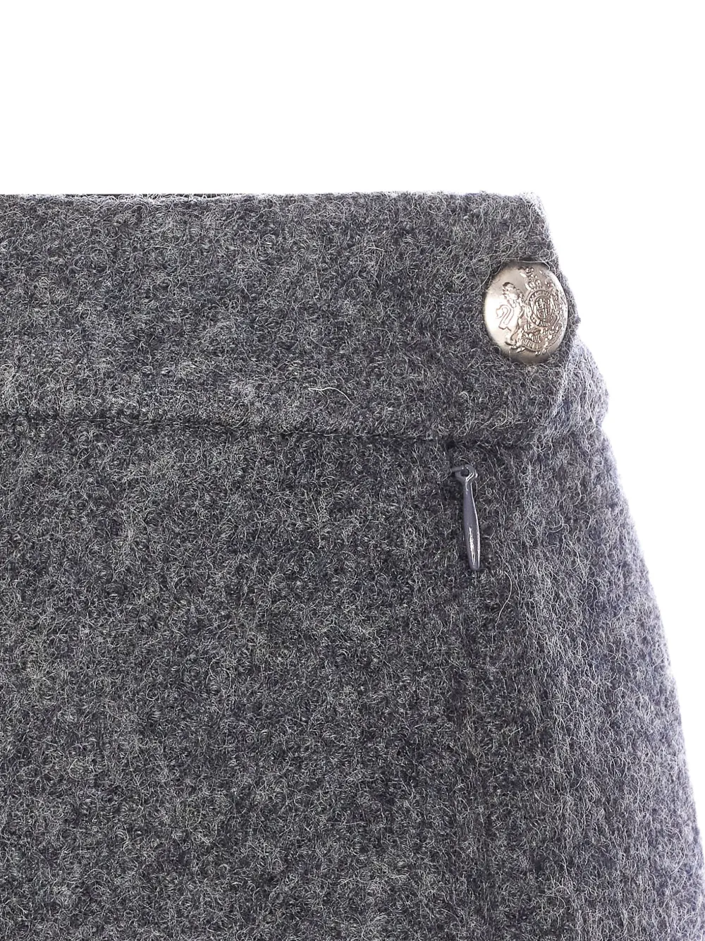 Dunst Zip Button Mini Skirt In Gray