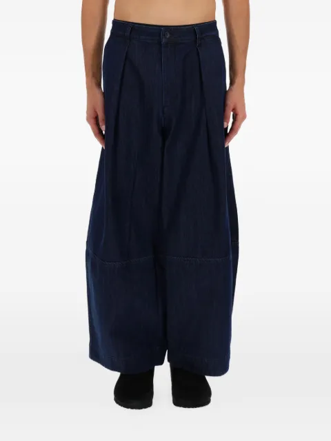 YMC pleated wide-leg jeans