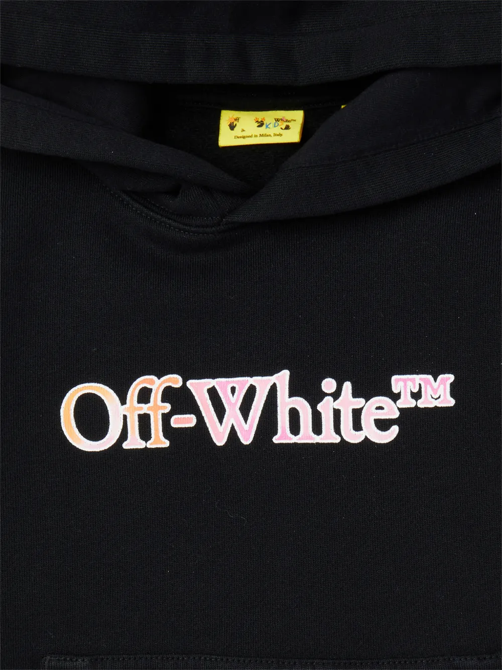 Off-White Kids Jurk met capuchon en logoprint Zwart