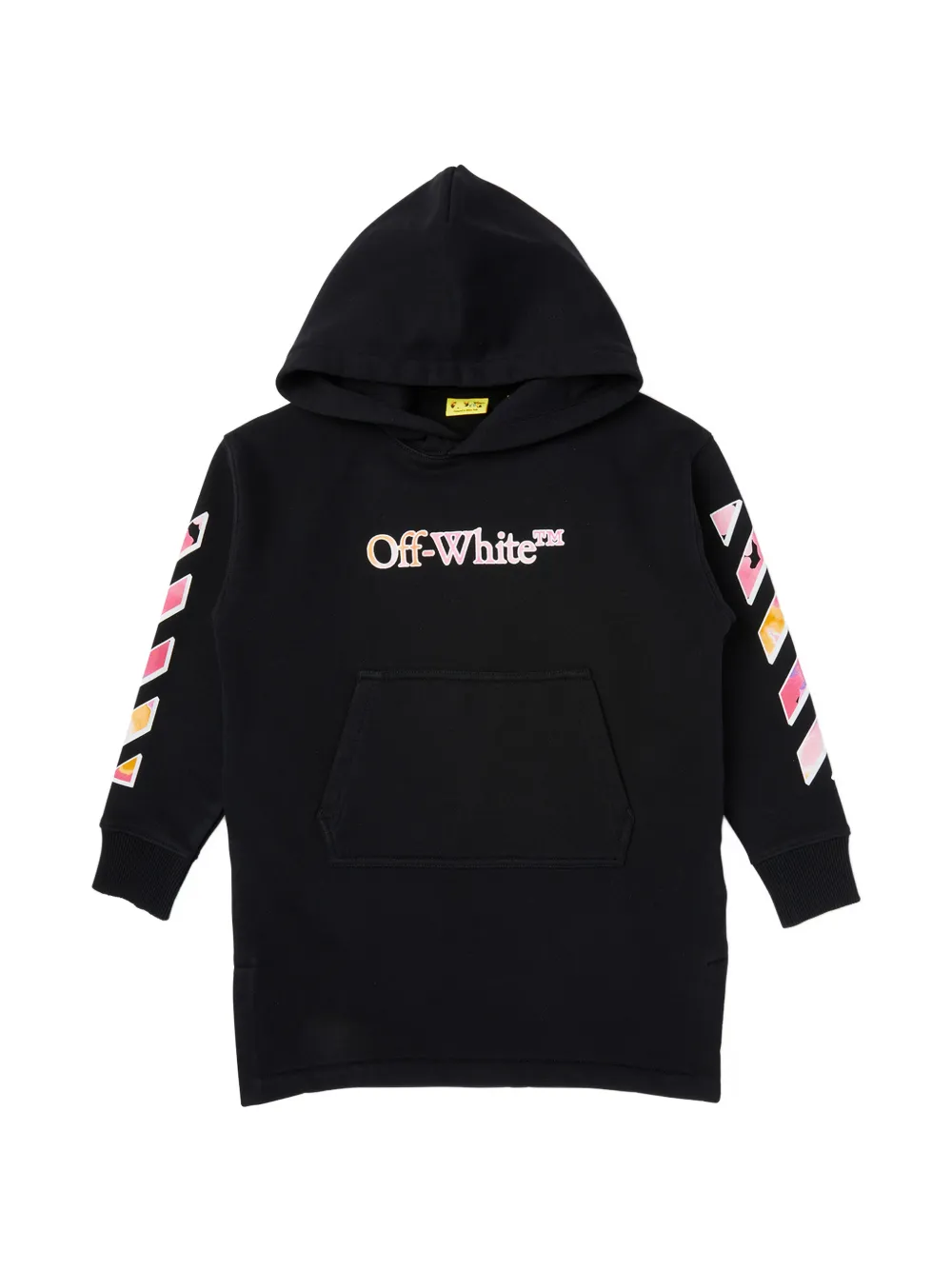 Off-White Kids logo-print hooded dress - Black