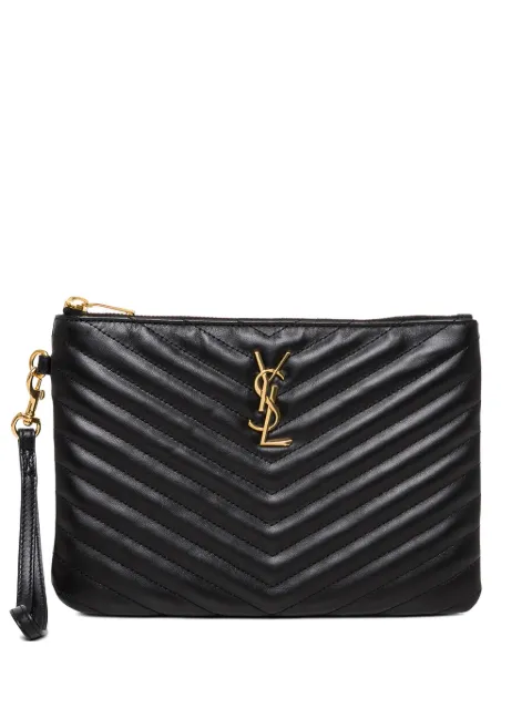 Saint Laurent small Cassandre matelassé leather clutch bag