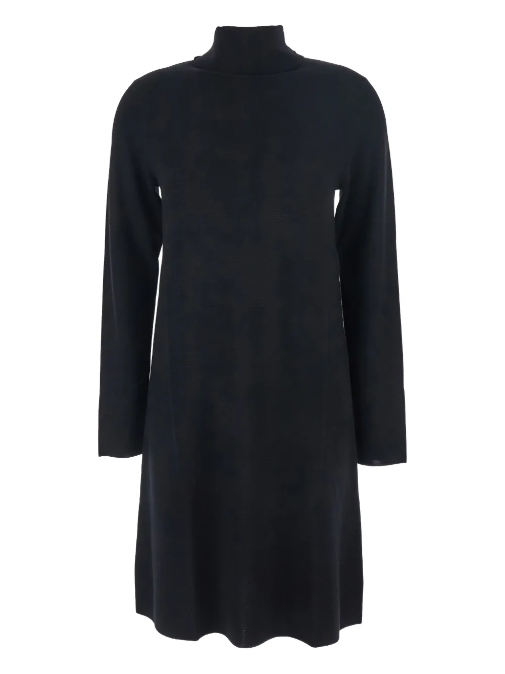 Allude Roll-neck Fine-knit Midi Dress In Black