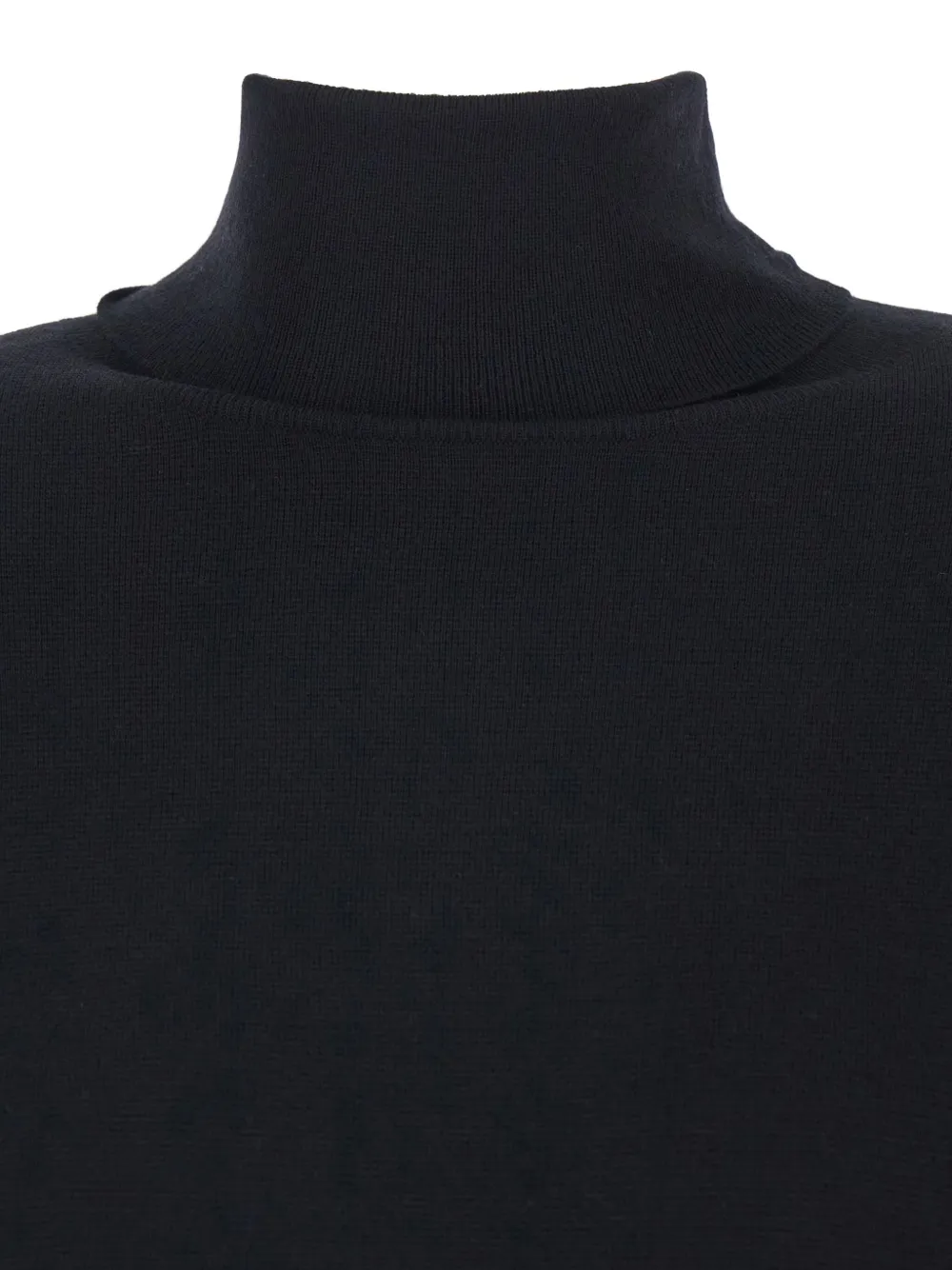 Allude Roll-neck Fine-knit Midi Dress In Black