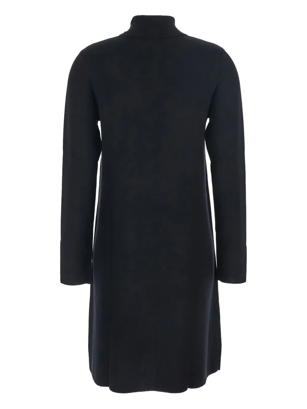 Allude Roll-neck Fine-knit Midi Dress In Black