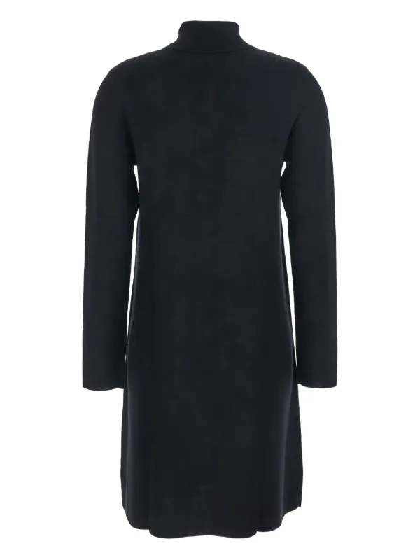 fine knit midi dress ALLUDE Black Turtneleck With Straight Hem In Wool Woman Sandro