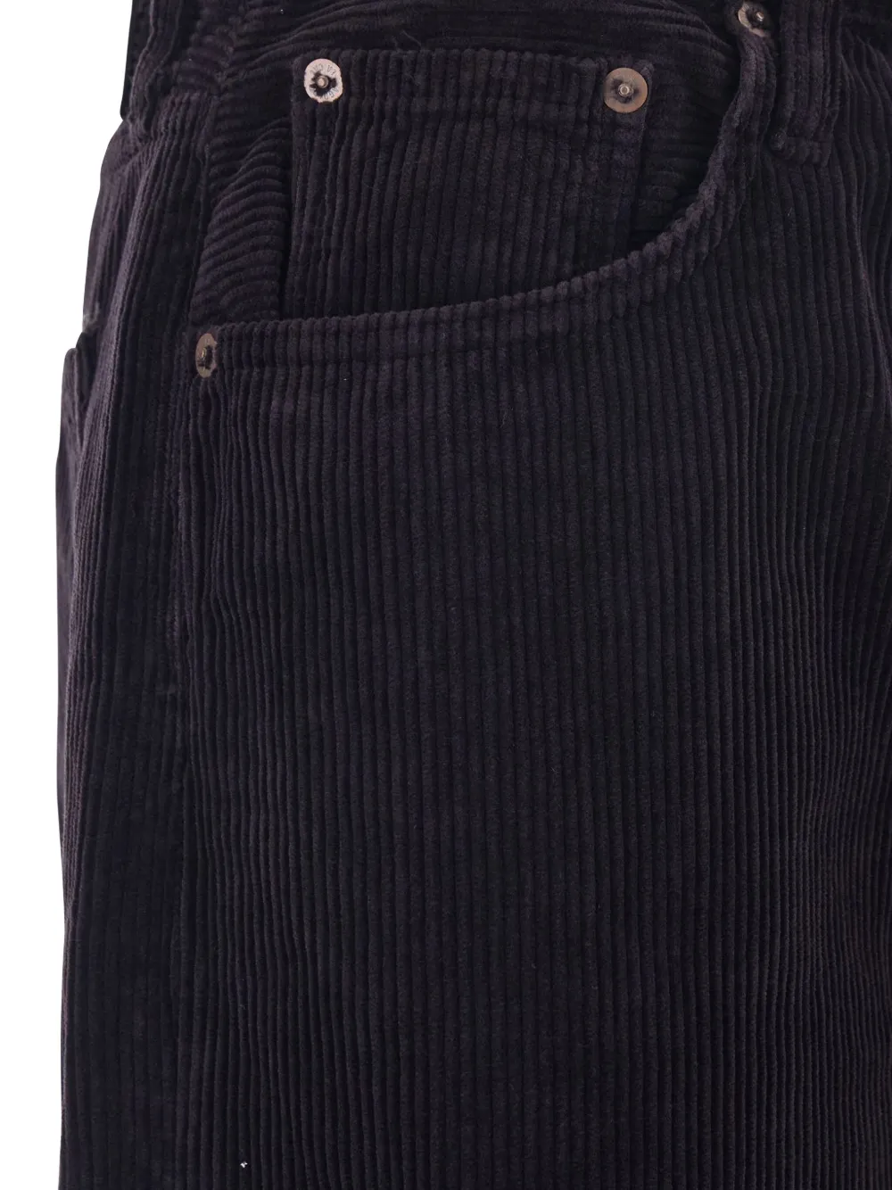 Agolde Keira Brown Pants With Belt Loops And Wide Leg In Corduroy Woman In Black