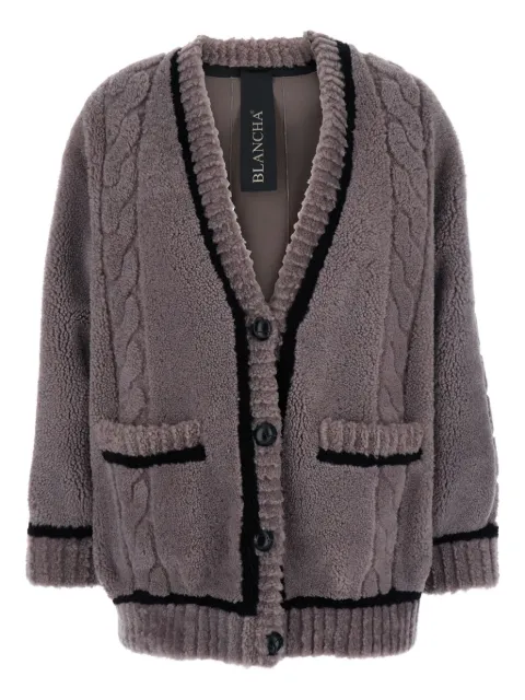 Blancha cable-knit V-neck cardigan