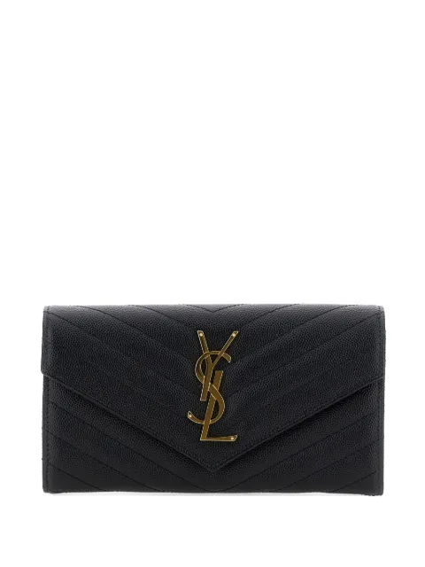 Saint Laurent cartera con aplique del logo