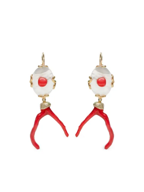 OBSIDIAN oval drop earrings